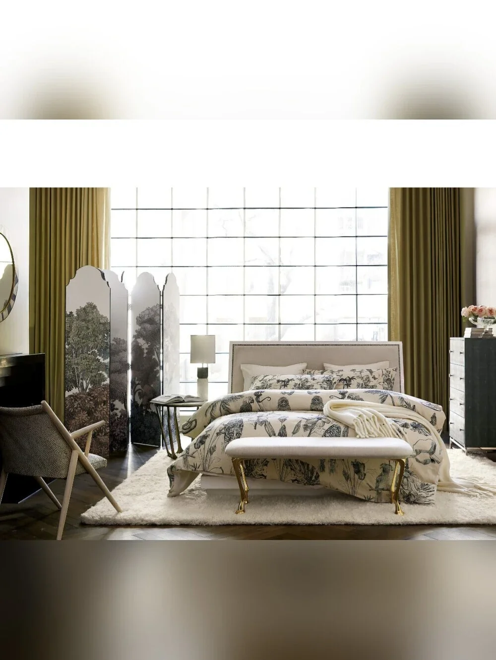 Exclusive Best seller Midnight Jungle Linen King Duvet Cover,$329.00